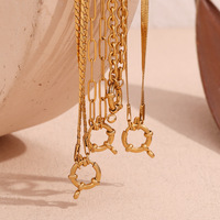 Collier ras du cou tendance en acier inoxydable étanche plaqué or PVD 18 carats avec chaîne serpent, collier à chaînes multiples, collier statement, breloque DIY
