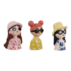 Statuette Colorate di Ragazze in Ceramica, Decorazioni Boho per Casa, Bagno, Ufficio, Mensole e Tavolini - Product Image 2