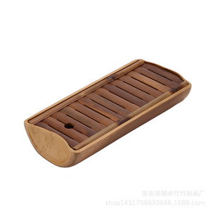 Bandeja de Té de Bambú Original, Ovalada, Hecha a Mano, Ecológica, Juego de Té Kung Fu, Mesa para Preparación de Té Seco - Product Image 5