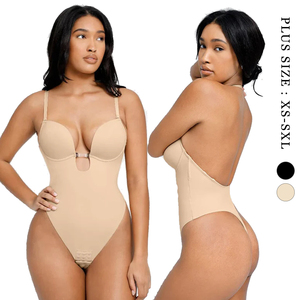 All'ingrosso nero di un pezzo per festa di nozze anteriore <span class=keywords><strong>scollato</strong></span> <span class=keywords><strong>scollato</strong></span> corpo Shaper con reggiseno perizoma cingolo perizoma donna - Product Image 1