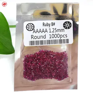 5A Wholesale high quality synthetic loose stone corundum ruby round shape 8# 1000pcs package