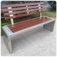 201304 acier inoxydable étanche en forme de U chaise de parc banc extérieur banc centre commercial jardin paysage chaise rangée chaise