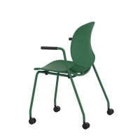 Chaise de bureau de formation avec dossier en tissu, forme arquée, mobile avec roulettes universelles pour usage professionnel