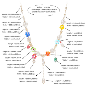 Colliers ras du cou de luxe plaqués <span class=keywords><strong>or</strong></span> 18 carats, perles baroques, fleurs en verre colorées faites à la main, pierres naturelles, cristaux, breloques Y2K bohèmes - Product Image 6