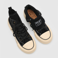 Baskets montantes tendance à plateforme, en daim convertible avec col rabattable, à porter de deux façons, style skate, semelle épaisse et superposée, streetwear