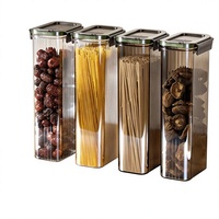 Boîte de rangement pour nouilles séchées en PET, grande capacité, avec couvercle hermétique à clapet, pour pâtes, usage domestique et cuisine