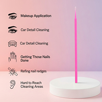 Micro-brosses jetables pour extensions de cils, micro-applicateurs roses en gros, écouvillons de nettoyage pour tatouages et maquillage, marque privée