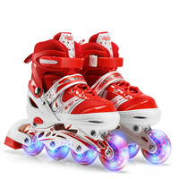 Chaussures à Roulettes Clignotantes de Haute Qualité pour Enfants, Ensemble de Patins à Roues Alignées Réglables