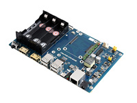 Papan Dasar PoE UPS Dirancang untuk Raspberry Pi Compute Module 4, Gigabit Ethernet, Dual HDMI, Quad USB2.0