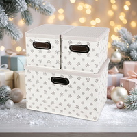 Boîtes de rangement pliables paniers de rangement en tissu avec couvercles et poignées en plastique pour la maison chambre placard bureau organisateur de rangement