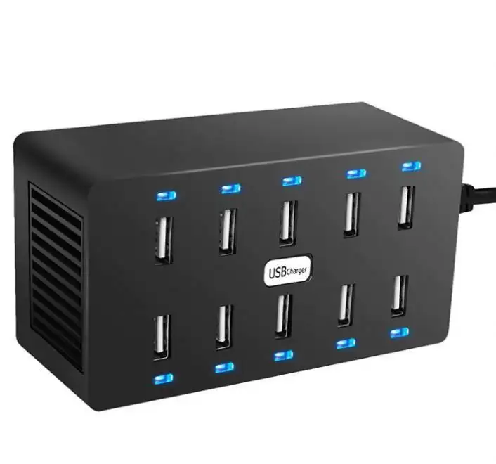 Power 50 W 10 USB Multi-Port-Ladegerät 5 V 2,4 A geeignet für Mobiltelefone