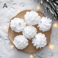 Boules de Noël en forme de pétales blancs, décorations suspendues pour l'arbre de Noël, décoration de fête