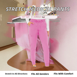 Hauts de travail médicaux unisexes en tissu Oxford Spandex extensible 4 directions, avec détection par aiguille et fusion sans couture, pour hôpital et milieu hospitalier - Product Image 2