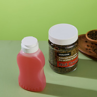 Set Botol Saus Plastik PET 38mm 230ml 68mm 360ml, Stoples Makanan Kosong dengan Tutup Flip Top untuk Kecap, Madu, Selai, Saus Salad