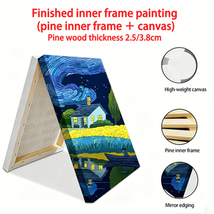 Asian Zen Canvas Art Print 3-Piece Set With Backlight Wall Decoration Rectangle <b>Gold</b> <b>Frame</b> Landscape Design - Product Image 6