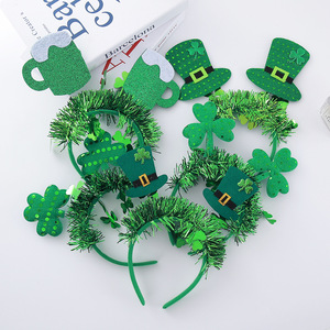 Diadema al por mayor de nueva llegada para el Día de San Patricio, lazo de trébol, aro para el pelo, accesorio verde para fiesta de carnaval - Product Image 1