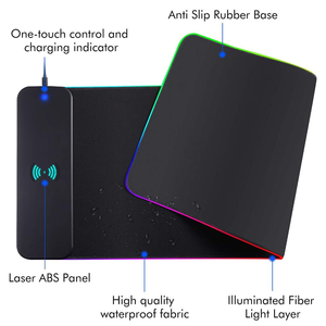 Tappetino per Mouse morbido di alta qualità in gomma <span class=keywords><strong>personalizzato</strong></span> con Logo tappetino per Mouse con ricarica Wireless - Product Image 2