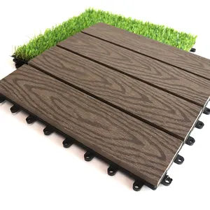 Interlocking wood flooring wood plastic composite splicing deck tiles