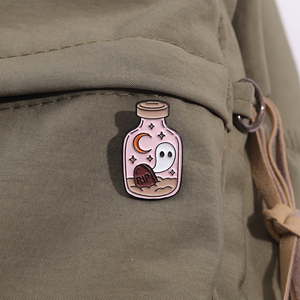 Broche de esmalte de calabaza, calavera y fantasma de Halloween, pin de solapa de metal, insignia de joyería de fantasma de cuento de hadas, regalo para amigos - Product Image 3