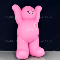 Mascotte de poupée gonflable de dessin animé gonflable rose pour la décoration ou la publicité