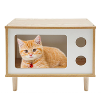 Multifunktionales Modernes Holz-Katzenbett mit Stabilem und Robustem Gestell für Katzen und Hunde Haustiermöbel