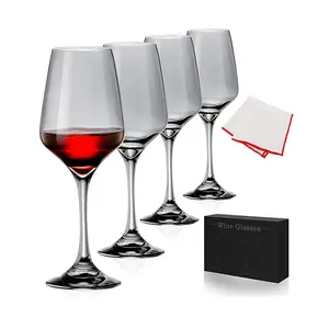 Kacamata Anggur Mewah Unik Kualitas Tinggi Gelas Anggur Kristal Bertangkai Panjang Gelas Anggur Gradien Berwarna Abu-abu