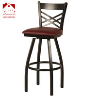 Chaise de bar à manger Starbuck High Design avec cadre en métal et siège en bois pour bureau à domicile, hôtel et appartement en vente
