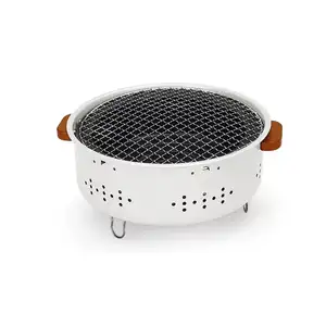 MU New cookware Technology Folding Hiking Round Charcoal Competitive Low Price Outdoor Thickened Iron Grill