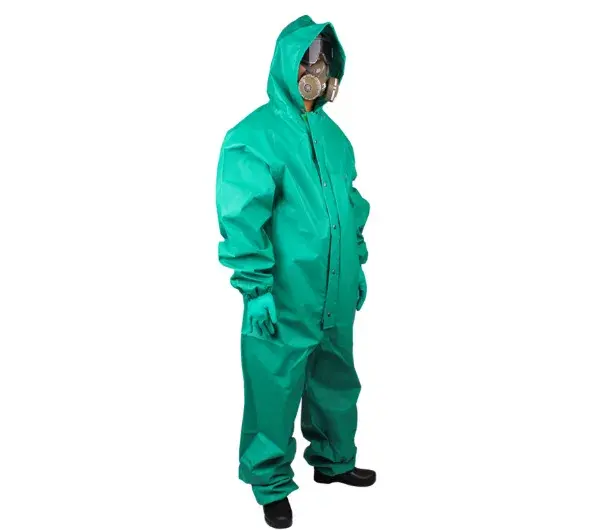 Ropa química resistente, trajes de PVC, protección del cuerpo, verde,