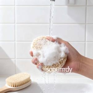 ลูกบอลขัดผิวอาบน้ำใยไซซอลธรรมชาติ 100% ผลิตจากพืช สำหรับขัดผิวกาย พร้อมโลโก้สั่งทำ - Product Image 3