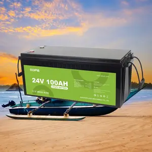 Étanche 24v 100ah bateau Lifepo Marine Power batterie au lithium à cycle profond batterie pour Yachts batterie électrique