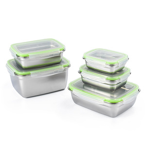 304 Stainless Steel Food Storage Container Square With Lid Sealed Large Capacity For Refrigeration And Baby Food - Product Image 4