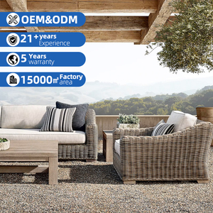 Divani da Giardino in Vimini, Set di Mobili da Esterno per Hotel con Telaio in Alluminio Verniciato a Polvere e Intreccio in <span class=keywords><strong>Rattan</strong></span> PE - Product Image 1