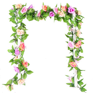 Rose artificielle originale en soie de 200 cm, guirlande de fleurs pour mariage, décoration intérieure, bouquet de plantes vertes, décoration de plafond - Product Image 5