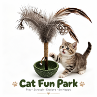 Jouet interactif pour chat avec herbe à chat, plumes et clochette, pour chaton d'intérieur, divertissant et stimulant, fourni par l'usine
