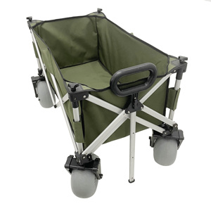 Customizable 7 Inch PU Balloon <strong>Wheel</strong> Outdoor Folding Camping Wagon Cart Heavy Aluminum Duty <strong>Hand</strong> Beach <strong>Trolley</strong> OEM Product - Product Image 3