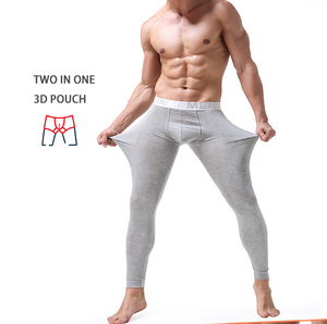 Ropa Interior Térmica para Hombre, Calzoncillos Largos con Cinturón, 2 en 1 con Seda, Mantiene el Calor, Tejido Térmico, Hilo Teñido, Estándar 190GSM - Product Image 1