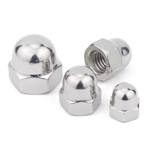 Stainless Steel Cap Nut DIN1587 Round Ball Head Polished A2-70 Anti Hair Loss Fastener - Product Image 1