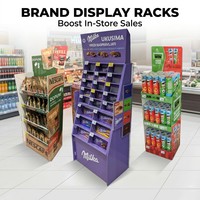 Présentoirs de supermarché en carton pour supports de présentation POP pour aliments, noix, biscuits, chips, bonbons et snacks