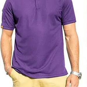 Polo Morado Casual para Hombre, Material Duradero y Suave, Ideal para Negocios, Uso Casual y al Aire Libre - Product Image 2