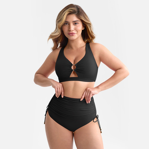 Baju Renang Wanita Grosir AMZ Laris Manis, Set Seksi Pakaian Pantai Shapewear V Dalam dengan Cincin Logam dan Tali Serut Pengontrol Perut - Product Image 3