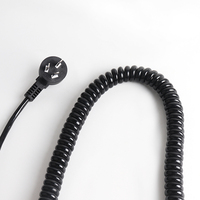 Cable de Alimentación Enrollado de 3 Puntas, Cobre Puro, Estándar Nacional, 3 Núcleos, 0.75mm² con Enchufe, Cable de Alimentación Retráctil