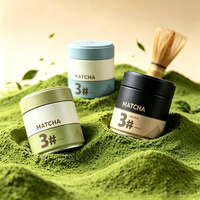 Boîte en fer blanc pour poudre de matcha, avec logo personnalisé, hermétique, anti-lumière, qualité alimentaire, pour emballage de thé vert en poudre, 100g 500g