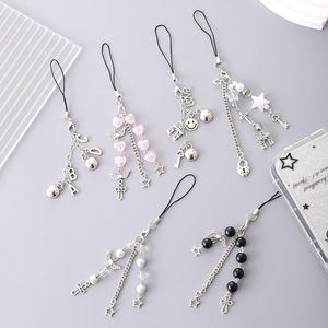 <strong>Mobile</strong> Phone Lanyard Pearl <strong>Rhinestone</strong> Pendant Girl Style Key <strong>Chain</strong> Pendant Heart <strong>Alloy</strong> Bow Pink White Star <strong>Mobile</strong> Phone <strong>Chain</strong>