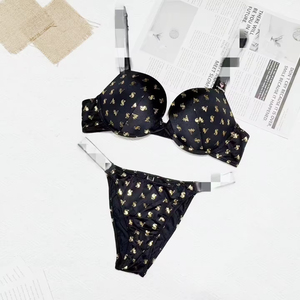 Ensemble de soutien-gorge en satin sexy pour femmes, 2 pièces, respirant, écologique, broderie, maille transparente, lingerie pour femmes matures - Product Image 4