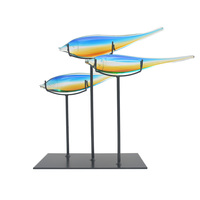Sculpture en verre, ornement coloré, décoration intérieure, style poisson, art en verre, cadeau, décoration intérieure