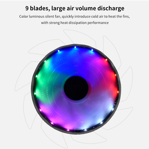 Ventilador enfriador de <span class=keywords><strong>CPU</strong></span> silencioso TISHRIC de 120mm RGB de 3 pines, radiador Intel LGA 1151 1155 1156 1366 775 AMD AM2 AM3 AM4, aplicación de ventilador de refrigeración - Product Image 4