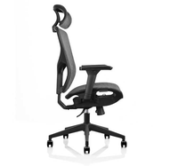 Chaise de bureau ergonomique à dossier haut, siège inclinable en maille, réglable en profondeur, avec appui-tête et accoudoir 3D