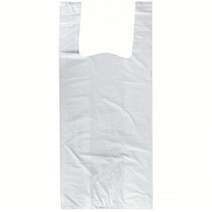 Bolsa de Compras de Plástico Personalizada Transparente Rosa Blanca Negra Dorada con Logotipo Impreso - Product Image 1