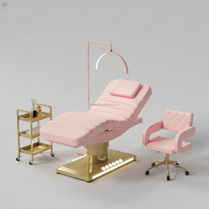 Ensemble de lit de beauté électrique professionnel noir avec 3 moteurs, accessoires réglables pour massage facial, salon et spa - Product Image 5